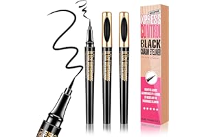 NICEMOVIC 2 Pcs Magic Liquid Eyeliner, Black Waterproof Eye Liners, Long-Lasting, Sweatproof and Smudgeproof, Super Slim Eyeliner Pen Gel, Professional Eye Makeup Tools