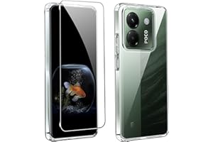 zZjoOoj Hülle für Xiaomi Poco M7 Pro 5G + [1 Stück] Hartglas Displayschutzfolie,Mobile Phone Case Cover Transparent (Transparent)