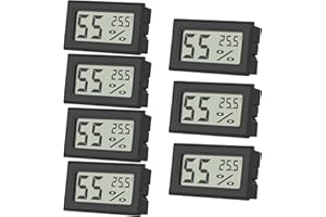 ELLECILA 7 Pack Mini Hygrometer Indoor Humidity Meter, with Large LCD Display, Mini Digital Thermometer Humidity Gauge Meter, Indoor Thermometer Hygrometer Monitor for Home, Office, Greenhouse (Black)