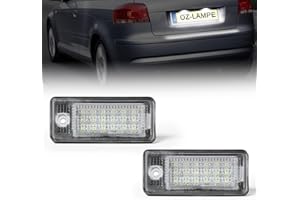 ‎OZ-LAMPE OZ-LAMPE LED Kennzeichenbeleuchtung für Q7 B5 A8 S3 A6 C6 A3 8P A4 S4 A5 8F S8 RS4 RS6, Kennzeichen mit CAN-Bus, Nummernschildbeleuchtung LED 2 Stücke 18 * 2835SMD