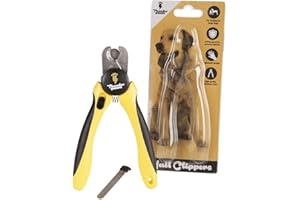 Thunderpaws Professional-Grade Dog Nail Clippers with Protective Guard and Safety Lock (Medium to Large Breeds, Yellow)