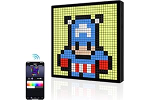 YedZen LED Pixel Art Digital Photo Frame, 32x32 RGB Programmable Led Display Panel, Smart Portable Bluetooth Connect＆App Control LED Pixel Sign for Smart Alarm Clock, Speaker, Gaming Room Decorative