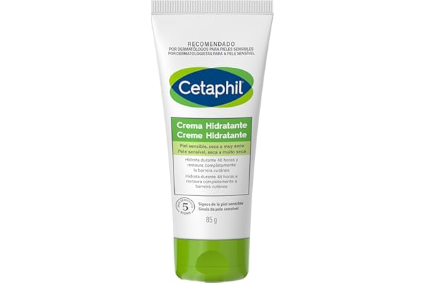 CETAPHIL Crema Hidratante Corporal y Facial, para pieles secas y sensibles, hidrata hasta 48 horas, 85G