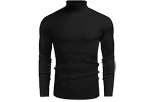 COOFANDY Herren Pullover Feinstrick Langarm Rollkragenpullover Winter Pullover Slim fit Freizeit Rollkragen