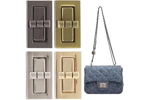 KanDery 4PCS Rectangular Twist Turn Lock, Purse Lock, Thumb Turn Lock, DIY Catch Buckle Clasp for Bag Making Book Leather Fabric Handbag Wallet