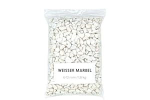 Landare Kies Weib 1,8Kg - Dekosteine - Zierkies - Dekosteine für Vasen - Dekosteine Weiß - Kieselsteine - Deko Steine Kleine - Ziersteine - Zierkies Bunt - Steine Garten (9-12 mm) (Weiß)