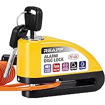 Oxford LK220 Hoge Veiligheid Motorfiets D Slot met 120dB Alarm, Geel