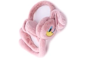 HILTO Kids Ear Muffs Plush Cute Little Duck Earmuffs Duck Voice Boys And Girls Funny Plush Ear Moving Novelty Paws Pressing Winter Ear Warmer