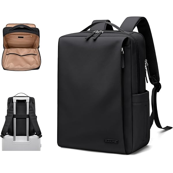 Lekespring Laptoprugzak voor dames, 39,6 cm (15,6 inch), modieus, casual, voor werk en universiteit, waterdichte laptoprugzak met modern design, ideaal voor reizen, kantoor en school, Zwart, 15,6