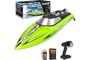 VOLANTEXRC Brushless Remote Control Boat, 30+ MPH 17.7" High Speed RC Boats for Pools and Lakes?2.4GHz Racing Boat with Rechargeable Battery Low Battery Alarm for Adult(Green)