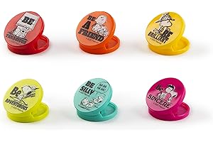 Excelsa 65312, Peanuts Set 6 Mollette Chiudisacchetti, Plastica