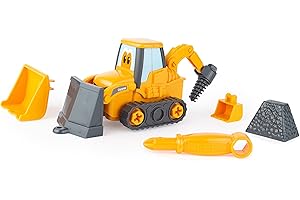 John Deere 47278 Kids Build A Buddy Deluxe Chargeur de Pelleteuse pour Enfants à partir de 3 Ans Jaune