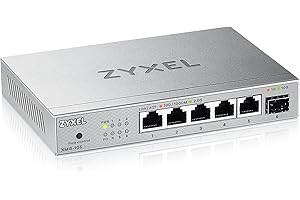 Zyxel Switch a 5 Porte 2,5G Multi-Gig Non Gestito | 1 x 10G SFP+ | Montaggio su Scrivania/a Parete [XMG-105]