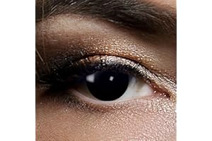 ‎KING OF HALLOWEEN.DE Farbige Kontaktlinsen Schwarz für Zombie oder Vampir Wochenlinsen der Marke King of Halloween.de, ideal zu Halloween, Karneval, Fasching, Fasnacht oder Cosplay und Rollenspiele - ohne Sehstärke