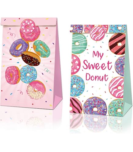 Doyomtoy 61 pezzi Donut Party Set da tavola con tazze, tovaglioli, piatti, tovaglie per feste di compleanno per bambini, riunioni e matrimoni fino a 20 persone