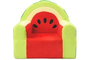Heypappy Toddler Chair, Comfy Foam Kids Sofa with Soft Velvet Cover, Toddler Couch with Cute Watermelon Design for Gaming and Studying, Kids Couch for Boys and Girls