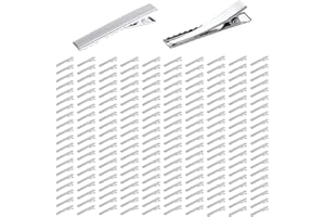 Yoosit Lot de 200 pinces crocodiles en métal argenté de 45 mm pour filles