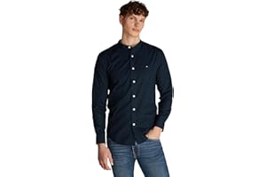 Tommy Hilfiger Herren Flex Poplin Solid Mao Rf Shirt Mw0mw39966 L/S Shirt
