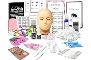 TWOWIN Lash Eyelash Extension Kit, Professional Mannequin Head Training For Beginners Eyelashes Extensions Practice Cosmetology Esthetician Supplies