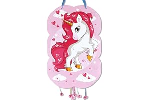 CHEERSET - Pignatta Unicorno Compleanno Bambina - Grande Pignatta con Unicorno Rosa - Decorazione per Feste di Compleanno Bambini e Bambine - 47x31cm