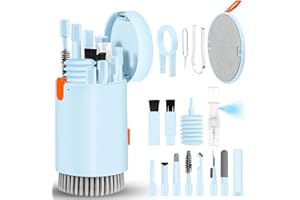 Kit limpiador de pantalla de teclado de computadora portátil, walrfid 20 en 1 spray de limpieza de teléfono para iPhone, iPad, Airpods Pro, MacBook, herramienta de cepillo electrónico para cámara,