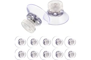 YUFFQOPC 12 Pieces Clear Plastic Suction Cup Clear Suction Cups Window Suction Cup Hook Suction Cups for Windows Hook with Suction Cup Suction Cups Strong Window Fixing,Double Layer 25mm,with Hook