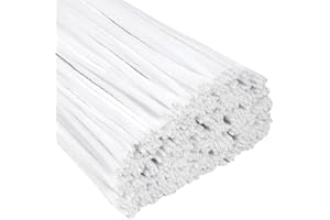 TOAOB THE ONE AND ONLY BABY TOAOB 400 Pezzi Scovolini Steli Ciniglia Bianchi 6mm x 30cm Fibra Pipe Cleaner per Lavoretti Fai da Te Decorativi Artigianato Halloween Natale Decorazion