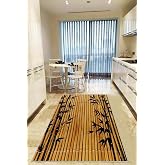 Viva Home Yıkanabilir Hasır G&ouml;r&uuml;n&uuml;ml&uuml; Leke Tutmaz Kaymaz Tabanlı Mutfak Halısı Ar1056, Bambu, 80 X 200