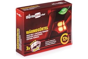 Thermopad Pas grzewczy rozm. S-XL (stretch/rzepy) – oryginalny produkt: 3 x pas grzewczy na 12 godzin ciepła I natychmiast gotowy do użycia pas termiczny z bardzo ciepłymi ogniwami grzewczymi –
