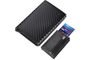 RUKK Tarjetero Automático para Tarjetas de Crédito. Cartera Billetera con Monedero para Hombre y Mujer. Portatarjetas con Protección RFID.
