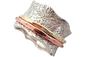 Energy Stone BALANCE UND SCHÖNHEIT floraler, drehbarer meditations Ring (Style 88)