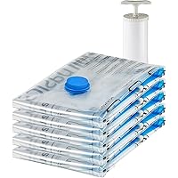 amazon basics Vacuum Compression Storage Bags with Hand Pump - Large, 5-Pack