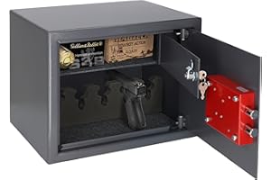 Brihard Armes à Feu et Munitions XL Taille Coffre-fort à clé avec Compartiment Interne Verrouillable- 30x38x30cm - Capacité 30L - Coffre-fort à Parois épaisses pour la Sécurité de Votre Maison