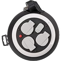 Brennenstuhl Comfort Line Kabelbox 3-fach mit USB / Mini-Kabeltrommel (Indoor-Kabeltrommel für Haushalt mit USB…