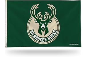 Rico Industries Drapeau NBA avec œillets, Milwaukee Bucks - 0,9 m x 1,5 m