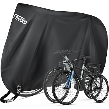 Housse De Vélo Imperméable Nylon 190T - Protection Pluie, Poussière, UV - 200x115 Cm, Grise, Avec Sangle Et œillets - 12