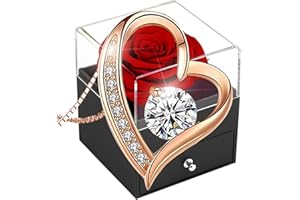 ‎SWEETIME Ewige Rose Geschenkbox Rote,Infinity Rosen Rosegold Damen,Konservierte Blumen Immer Rose Geschenke für Frauen am Valentinstag Weihnachten Hochzeitstag Geburtstag Weihnachten Großmutter meiner Frau
