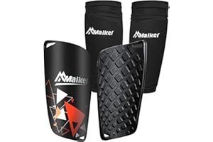 Malker Football Shin Guards for Kids Youth Adults Shin Guards Pads with Sleeves, Lightweight and Compact, Protective Soccer Equipment
