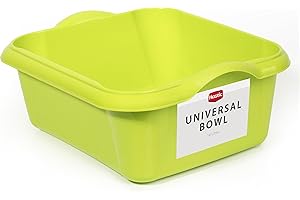 Hastic Bacinella Plastica Rettangolare 14L - Bacinelle in Plastica Universali e Resistenti (41x35x17cm) - Per Lavare i Piatti, Trasportare il Bucato - Verde