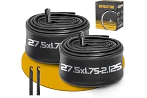 GESINIKAD 2 Pack 27.5 Inch Bike Tube, 27.5" Bicycle Tube for 27.5 x 1.75/1.9/1.95/2.0/2.1/2.125 Bike Tire, Butyl Rubber Inner Tube with 2 Tire Levers for Mountain MTB Bike