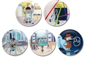 ergobag Set Klettiee, confezione da 5 pezzi, Cubo/Cubo Light/Ease/Mini, Robot, taglia unica, Decorato