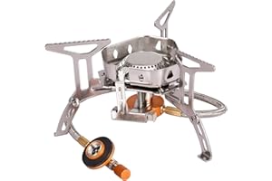 Sagafly Camping Gas Stove Portable, Windproof Camping Stove with Piezo Ignition 3500W Foldable Fishing Stove from Camping Camp Backpack Stove Outdoor