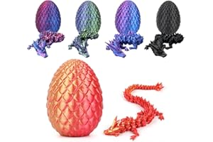 AIZQYC 3D Gedrucktes Drachenei mit Drache, Geheimnisvolle 3D Kristall Drache Spielzeug im Ei Groß, 3D-Gedruckter Beweglicher Überraschungsdrache für Kinder Erwachsene.