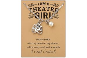 KUIYAI Collana musicale con maschera teatrale e tragedia, regalo per ragazze I Am a Theatre Girl