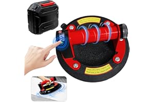 TECKZOON Ventosas para Cristal Eléctrica, 8" Ventosas para Azulejos con Maleta Portátil, Capacidad de Carga de 300 kg, Profesional Ventosas de Vacío para Transportar y Elevar Vidrio, Azulejos, Mármol
