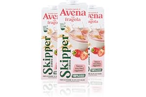 Zuegg Skipper, Bevanda Vegetale di Avena con Frutta Gusto Fragola, Senza Zuccheri Aggiunti, Senza Lattosio - Fonte di Vitamine B12, B2, D2 e Calcio, 100% Origine Naturale (Fragola, 1L x 3 Brick)
