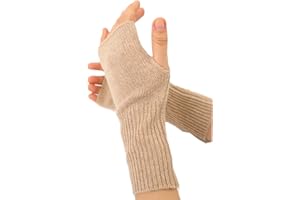 Prettystern Unisex 2 Thread Thick Knitted Cashmere Pulse Warmer Half Gloves Hand Warmers Fingerless