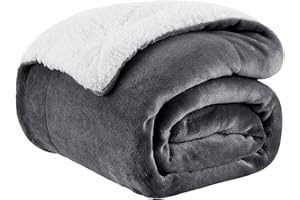 CELESTA Sherpa Kuscheldecke Flauschige 150 x 200 cm XL, Winterdecke Extra Dicke & Schwer, Wohndecke für Sofa Couch Bett, Warm & Weich, Dunkelgrau