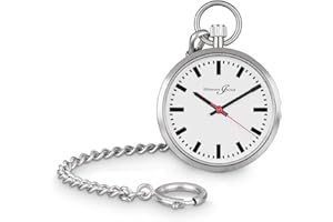 Hermann Jäckle Frankfurt Modische & Moderne Taschenuhr Herren Miyota Quarzwerk I Mineralglas | Qualitätshandwerk mit Kette und Reiseetui