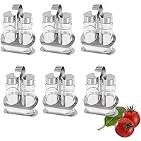 Westmark Menage Salz und Pfeffer, 6 Stück, 3-tlg., Fassungsvermögen: je 40 ml, Rostfreier Edelstahl/Glas, Wien, Silber…